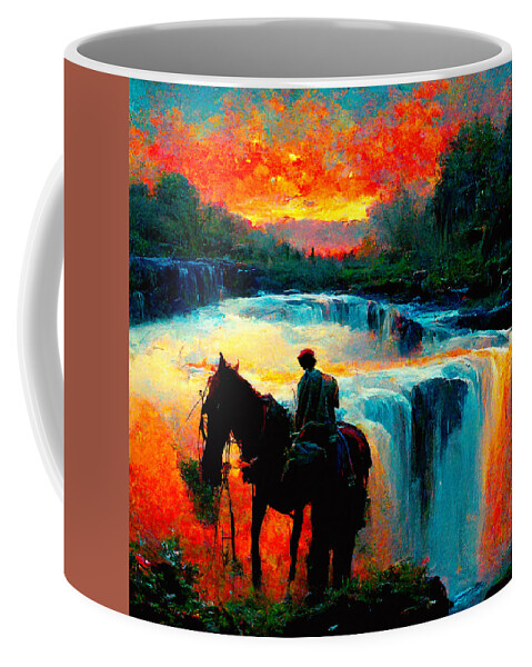 Horse Coffee Mug featuring the digital art Horses #9 by Craig Boehman
