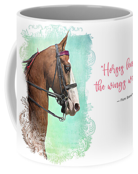 Blowing Rock Coffee Mug featuring the digital art Horses Lend Us The Wings We Lack by Amy Dundon