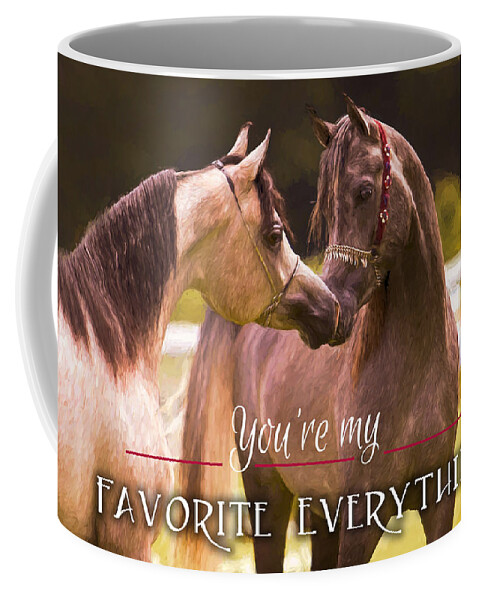 Nuzzling Horses Coffee Mug featuring the digital art Horses My Everything by Steve Ladner