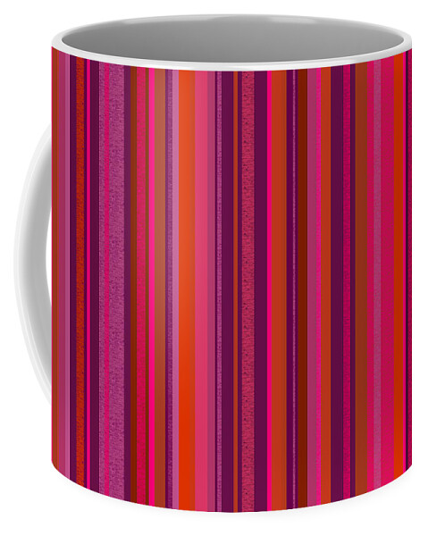 Hot Pink And Orange Stripes Coffee Mug featuring the digital art Hot Pink and Orange Stripes by Val Arie