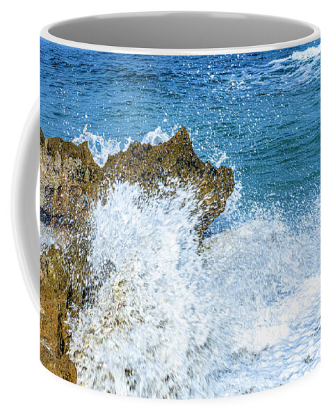 Wave Coffee Mug featuring the photograph House of Refuge Wave Crash by Blair Damson