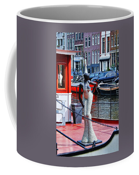 Amsterdam Coffee Mug featuring the photograph Houseboat Chanteuse by Allen Beatty