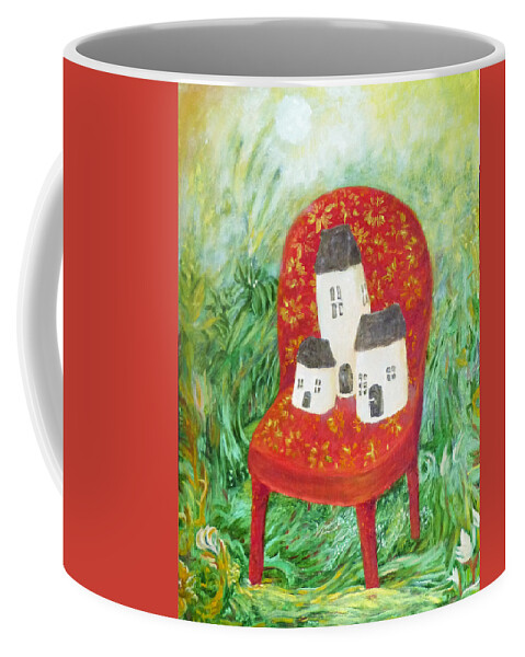 Housing Estate Coffee Mug featuring the painting Housing estate by Elzbieta Goszczycka