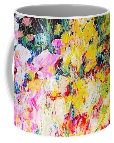 Expressionist Abstract Still Nature. Textured Abstract Painting. Acrylic On Canvas. Deep Edge Gallery Canvas. Floral Abstract Composition. Still Nature Abstract. Coffee Mug featuring the painting How many roses ? by Jarek Filipowicz