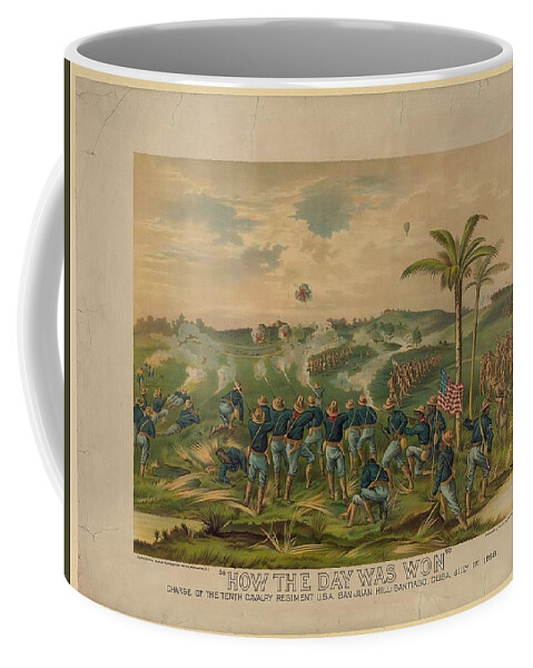 How Coffee Mug featuring the photograph How the day was won Charge of the Tenth Cavalry Regiment USA San Juan Hill Cuba July 1st 1898 by Paul Fearn