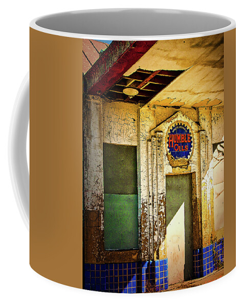 Oil Coffee Mug featuring the photograph Humble Oil station by Rene Vasquez