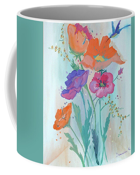 Hummingbird Coffee Mug featuring the painting Humingbird by Genevieve Holland