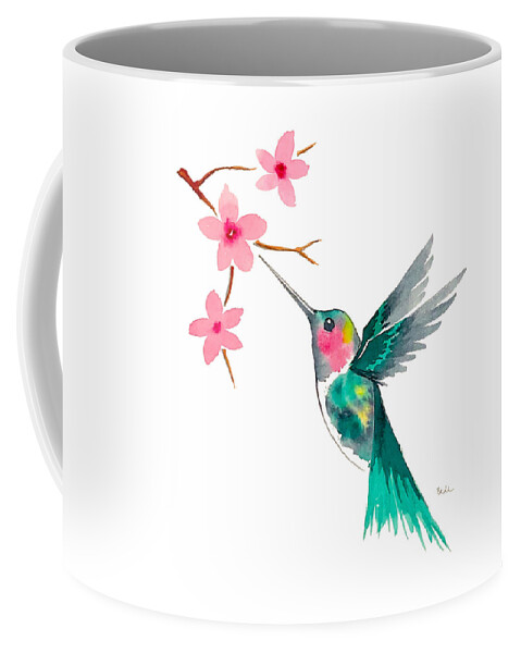 Watercolor Coffee Mug featuring the painting Hummingbird by Catherine Bede