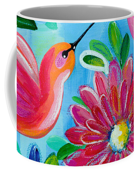 Hummingbirds Coffee Mug featuring the painting Hummingbird Duo by Beth Ann Scott
