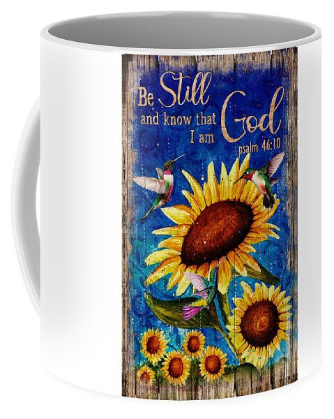 Hummingbird Sunflower Be Still And Know That I Am God Wall Art Canvas