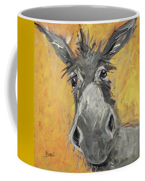 Donkey Coffee Mug featuring the painting Humphrey by Terri Einer