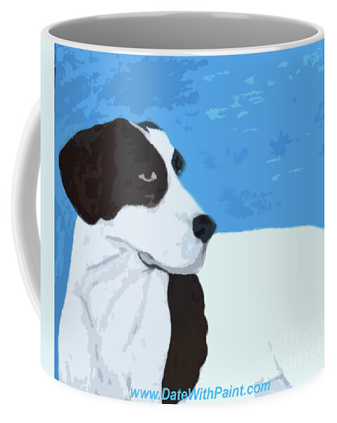 Dog Coffee Mug featuring the painting Hunter by Ania M Milo