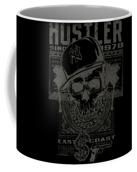 Skull Coffee Mug featuring the digital art Hustler Skull by Jacob Zelazny