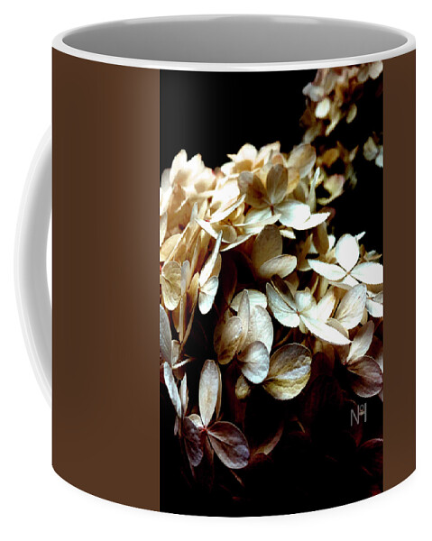 Hydrangea Coffee Mug featuring the digital art Hydrangea in Sepia by Nancy Olivia Hoffmann
