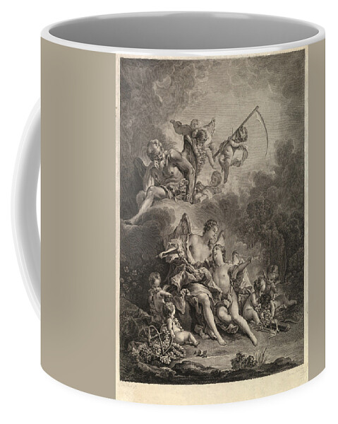 Jacques Firmin Beauvarlet Coffee Mug featuring the drawing Hymen and Cupid by Jacques Firmin Beauvarlet