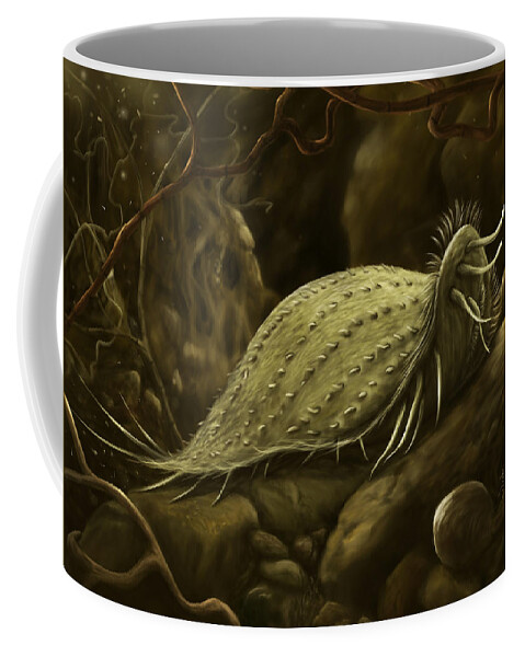 Protozoa Coffee Mug featuring the digital art Hypotrich ciliate by Kate Solbakk