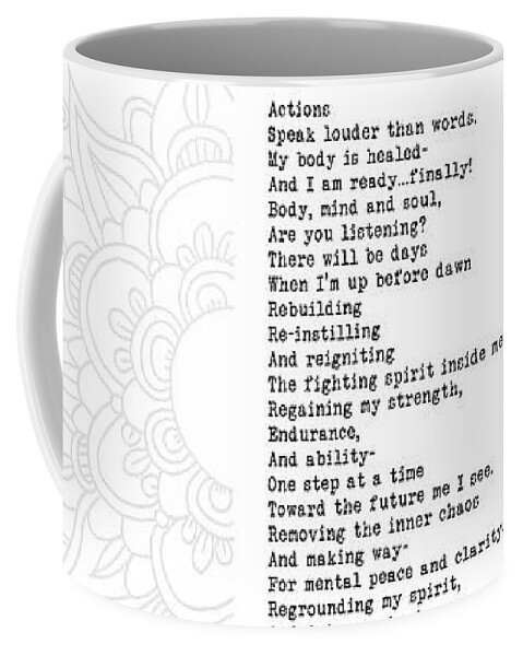 I Am Becoming Coffee Mug featuring the digital art I Am Becoming - Poem with design by Tanielle Childers