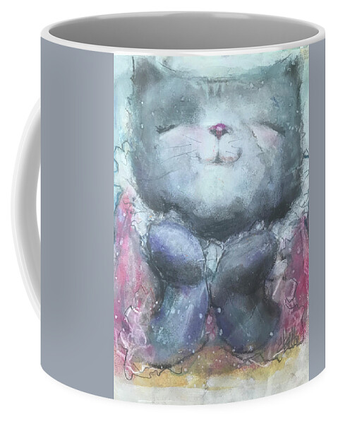 Cat Coffee Mug featuring the mixed media I Am Fabulous by Eleatta Diver