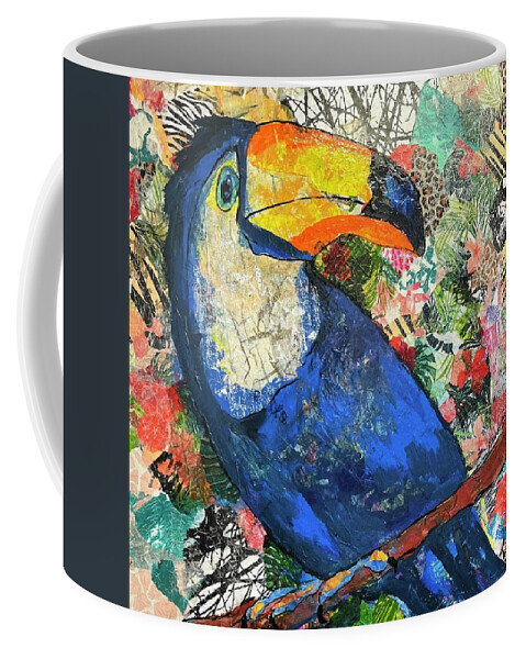 Jungle Birds Coffee Mug featuring the painting I can, you can, toucan by Elaine Elliott