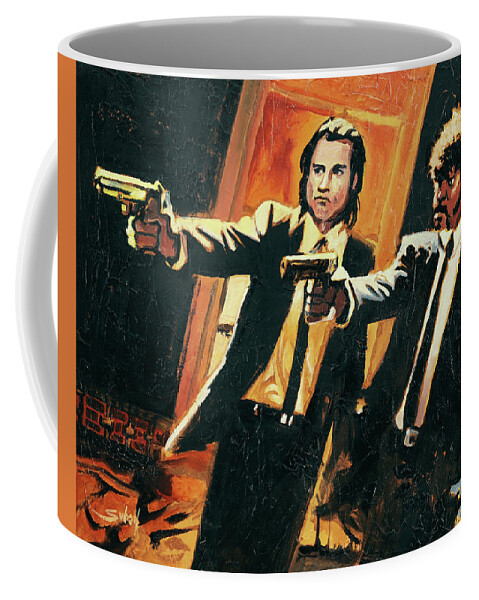 Pulp Coffee Mug featuring the painting I Double Dare You by Sv Bell