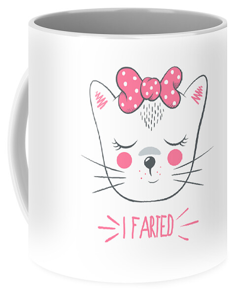 Humor Coffee Mug featuring the digital art I Farted Funny Cat by Flippin Sweet Gear