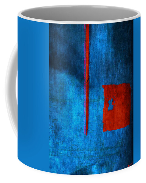 Abstract Coffee Mug featuring the digital art I See A Red Door by Ken Walker