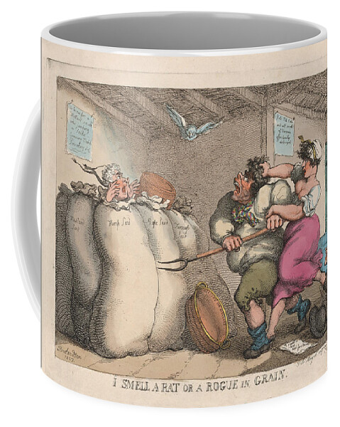 Thomas Rowlandson Coffee Mug featuring the drawing I Smell a Rat or a Rogue in Grain by Thomas Rowlandson