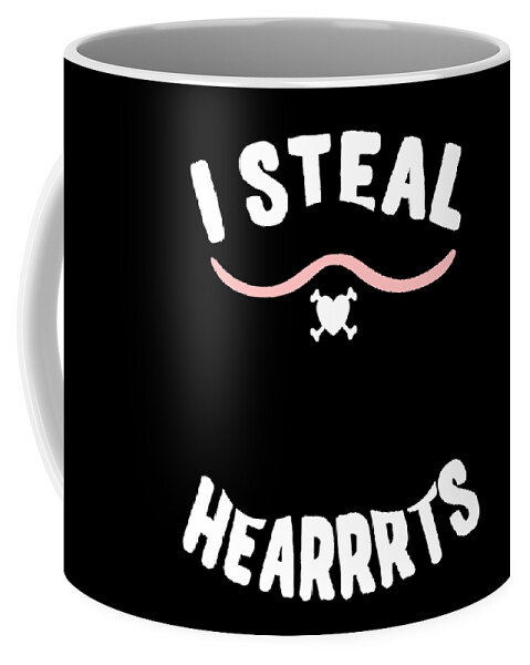 Cool Coffee Mug featuring the digital art I Steal Hearrrts Valentines Pirate by Flippin Sweet Gear