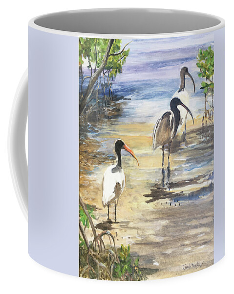 Ibis Painting Coffee Mug featuring the painting Ibises in the Mangroves by Linda Kegley