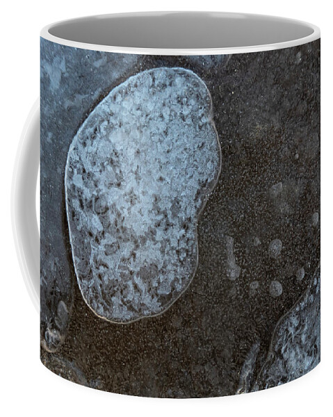 Bubbles Coffee Mug featuring the photograph Ice Abstract With Bubbles by Karen Rispin