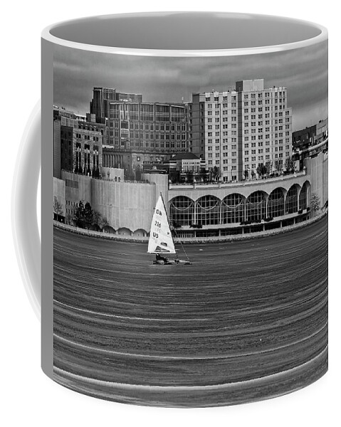 Ice Boats Coffee Mug featuring the photograph Ice boat and Monona Terrace - Madison - Wisconsin 2 by Steven Ralser