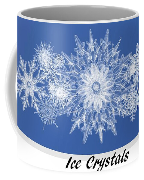 Ice Coffee Mug featuring the mixed media Ice Crystals Blue by Nancy Ayanna Wyatt