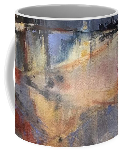 Abstract Coffee Mug featuring the painting Ice Fractures by Judith Levins