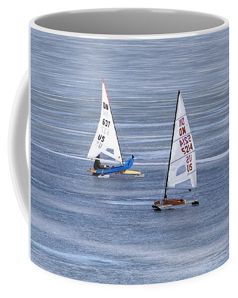 Madison Coffee Mug featuring the photograph Iceboats on Lake Monona, Madison, WI by Steven Ralser