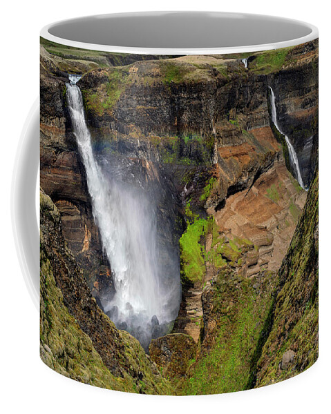 Iceland Coffee Mug featuring the photograph Iceland - Haifoss by Olivier Parent