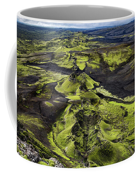 Lakagigar Coffee Mug featuring the photograph Iceland - Lakagigar the craters of Laki by Olivier Parent