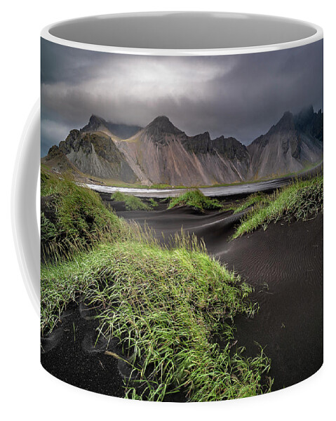 Stokksnes Coffee Mug featuring the photograph Iceland - Stokksnes and the Vestrahorn by Olivier Parent