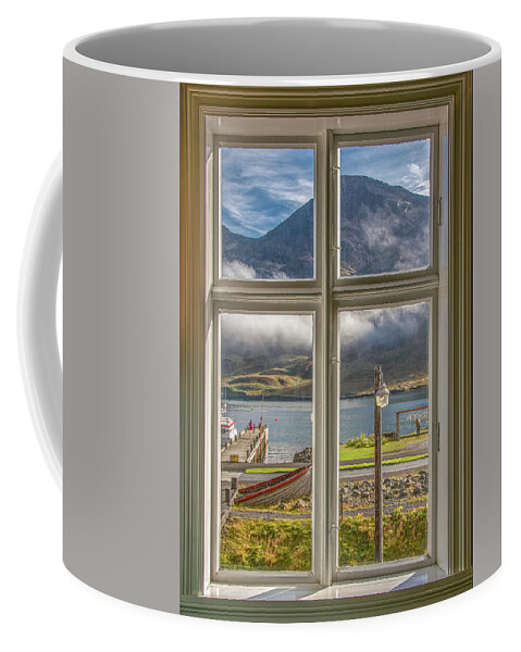 Siglufjörður Coffee Mug featuring the photograph Iceland Through the Window by Marcy Wielfaert