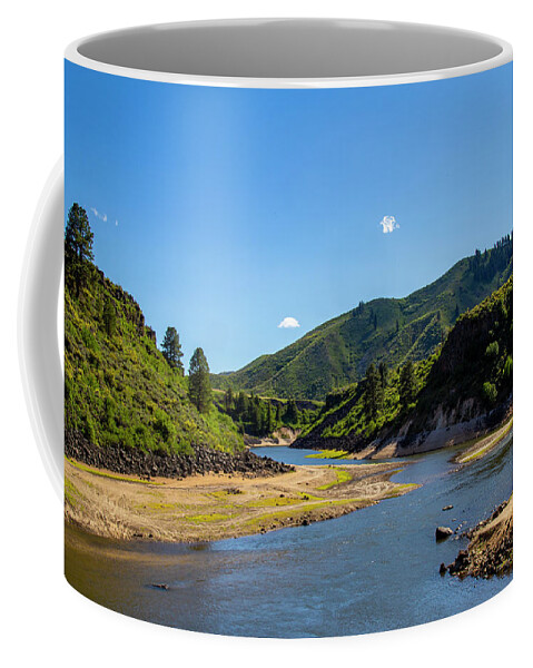 Idaho Coffee Mug featuring the photograph Idaho Waterway by Dart Humeston