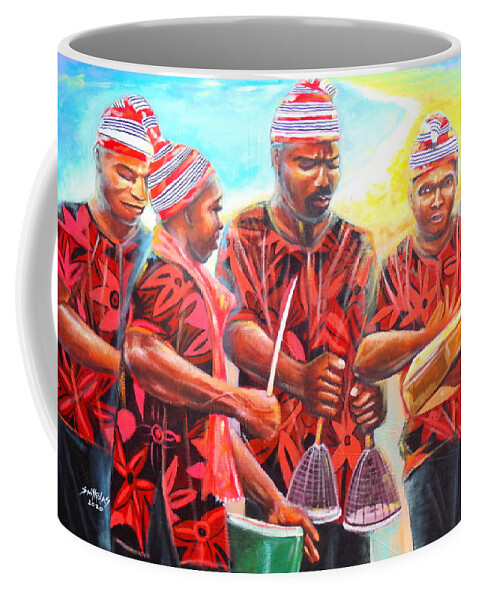 Living Room Coffee Mug featuring the painting Igbo Traditional Instrumentalist by Olaoluwa Smith