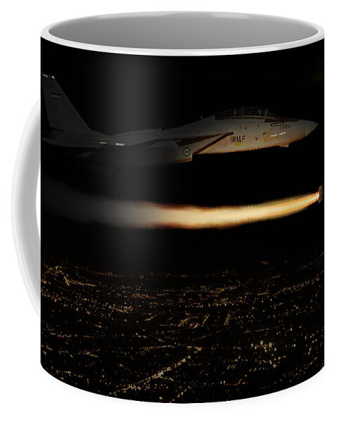 Grumman Coffee Mug featuring the digital art IIAF F-14 Tomcat by Custom Aviation Art