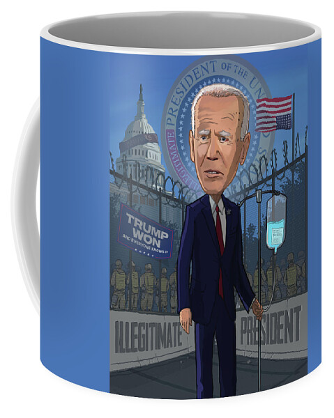 Sleepyjoe Coffee Mug featuring the digital art Illegitimate President Joe Biden by Emerson Design