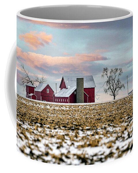 Illinois Farm Coffee Mug featuring the photograph Illinois Farm with Canada Geese in the Corn Field by Sandra Rust