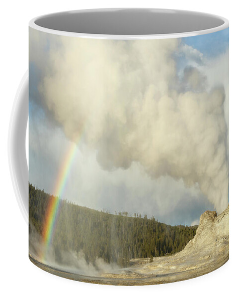 Yellowstone National Park Coffee Mug featuring the photograph Illuminated Droplets by Ann Skelton