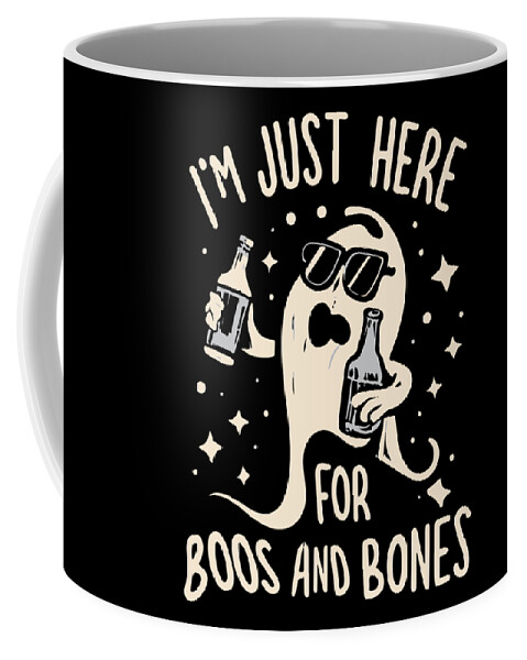 Halloween Coffee Mug featuring the digital art Im Just Here For Boos and Bones by Flippin Sweet Gear