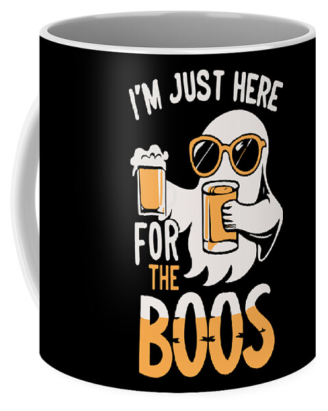 Halloween Coffee Mug featuring the digital art Im Just Here For the Boos Ghost by Flippin Sweet Gear