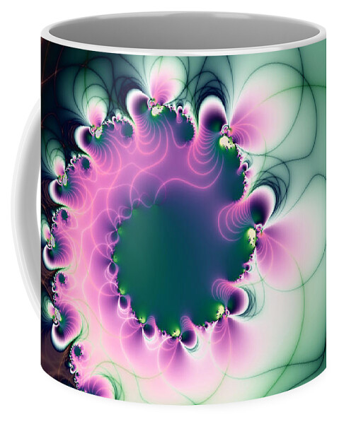 Spiral Coffee Mug featuring the digital art Imaginary garden 1 by Delphimages Photo Creations