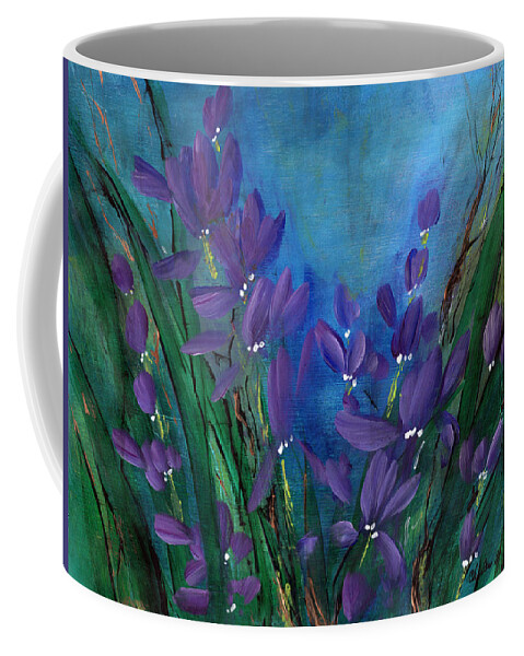 Garden Coffee Mug featuring the painting Imaginary Garden - Dancing Orchids by Charlene Fuhrman-Schulz
