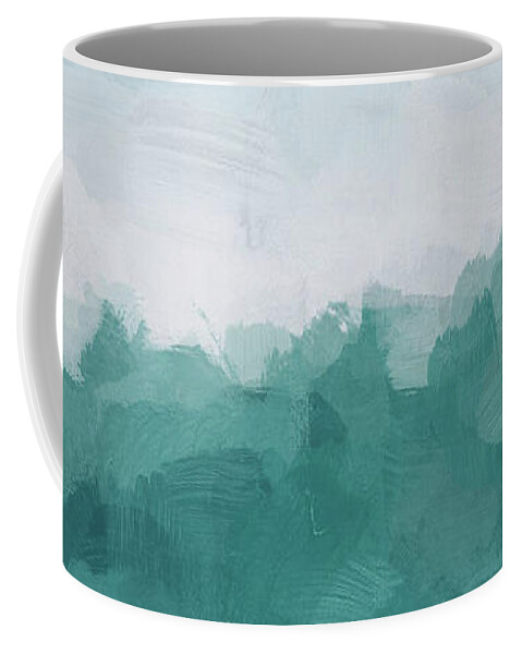 Abstract Coffee Mug featuring the painting Immersed in a Wave by Rachel Elise