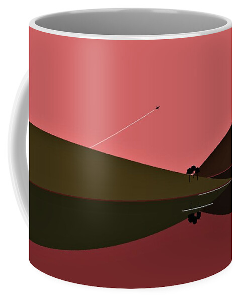 Flying Coffee Mug featuring the digital art In Flight by Fatline Graphic Art